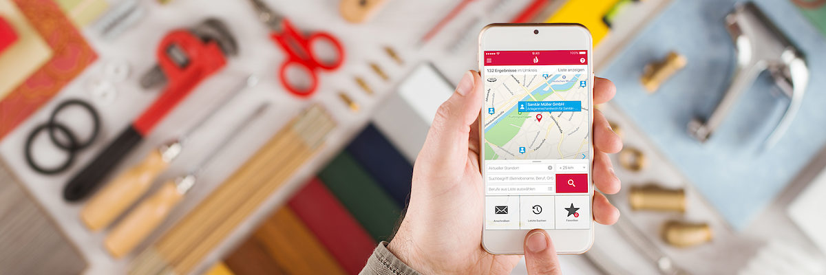Handy, App, Handwerkerradar