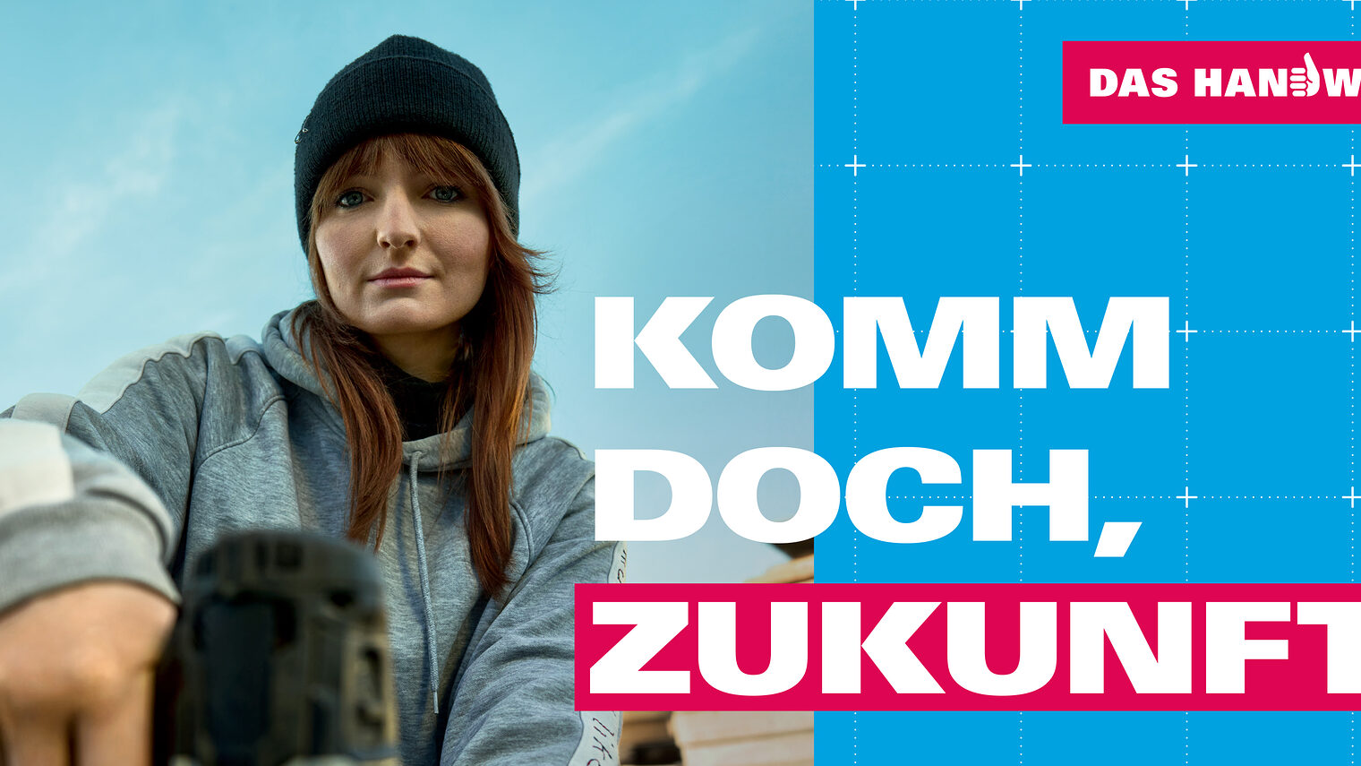 Anzeige der Imagekampagne des Handwerks 2025: Komm doch, Zukunft!
