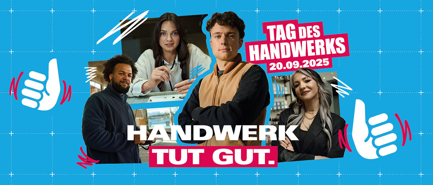 Die Motive der neuen Imagekampagne strahlen positive Botschaften aus. Imagekampagne des Handwerks 2025
